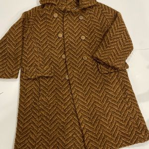 MCM vintage wool coat in Chevron stripe pattern.Paris